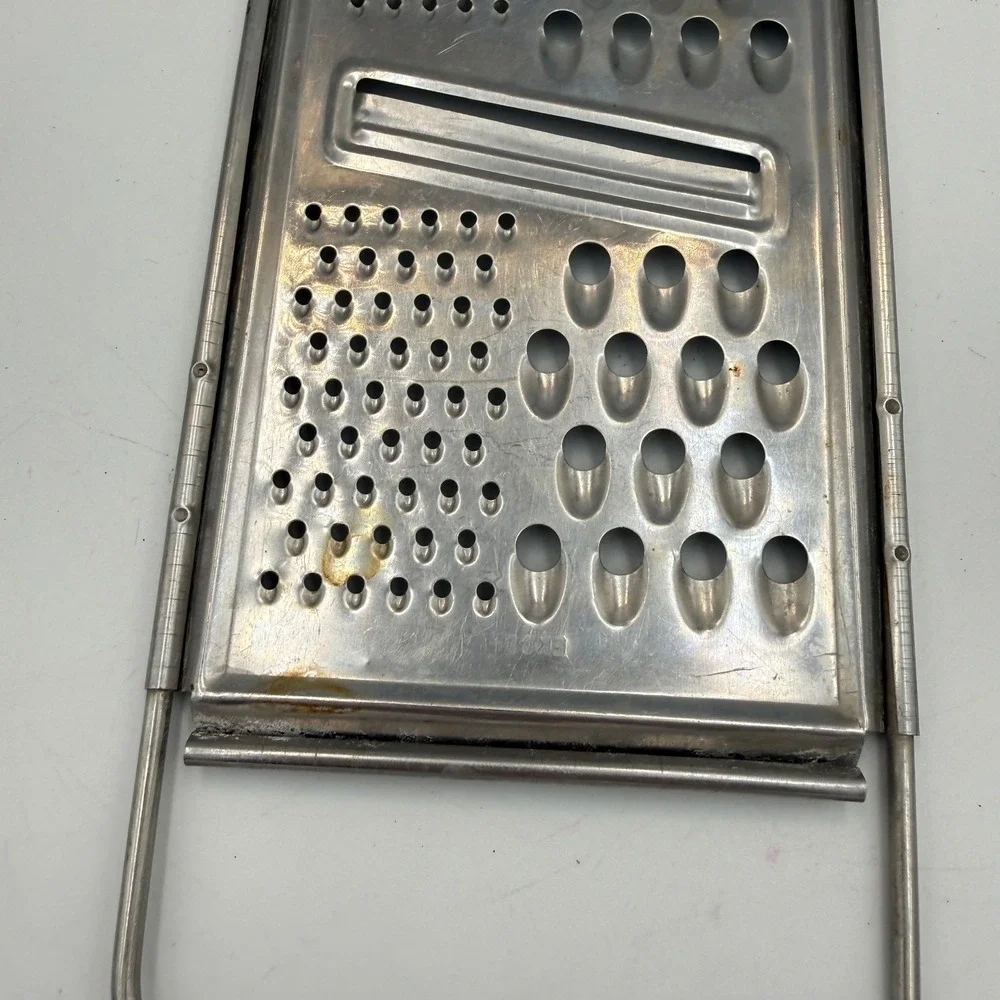 Vintage EKCO Stainless Steel Flat Grater Slicer Multi Purpose Kitchen Tool